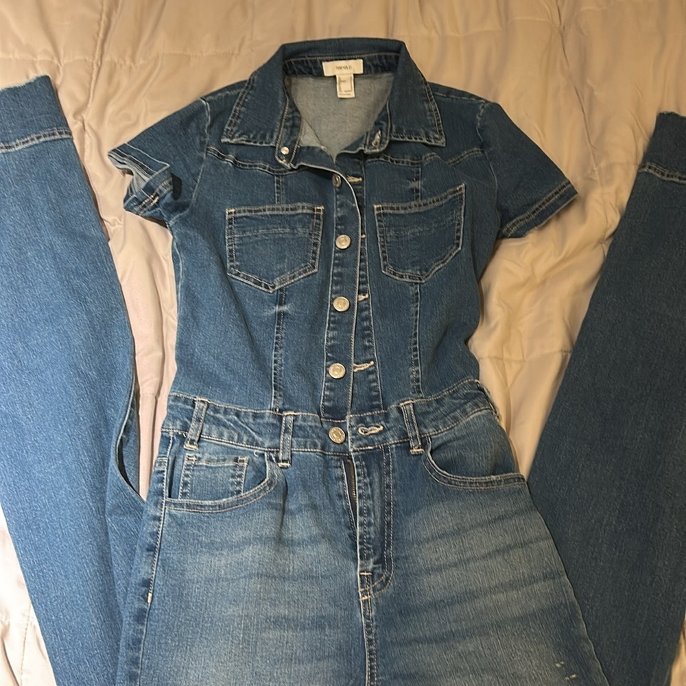 Denim Button-Up jump suit